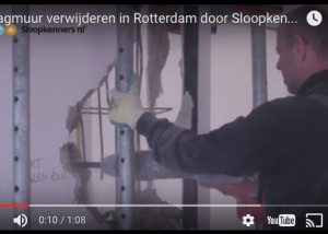 Dragende muur in Rotterdam slopen